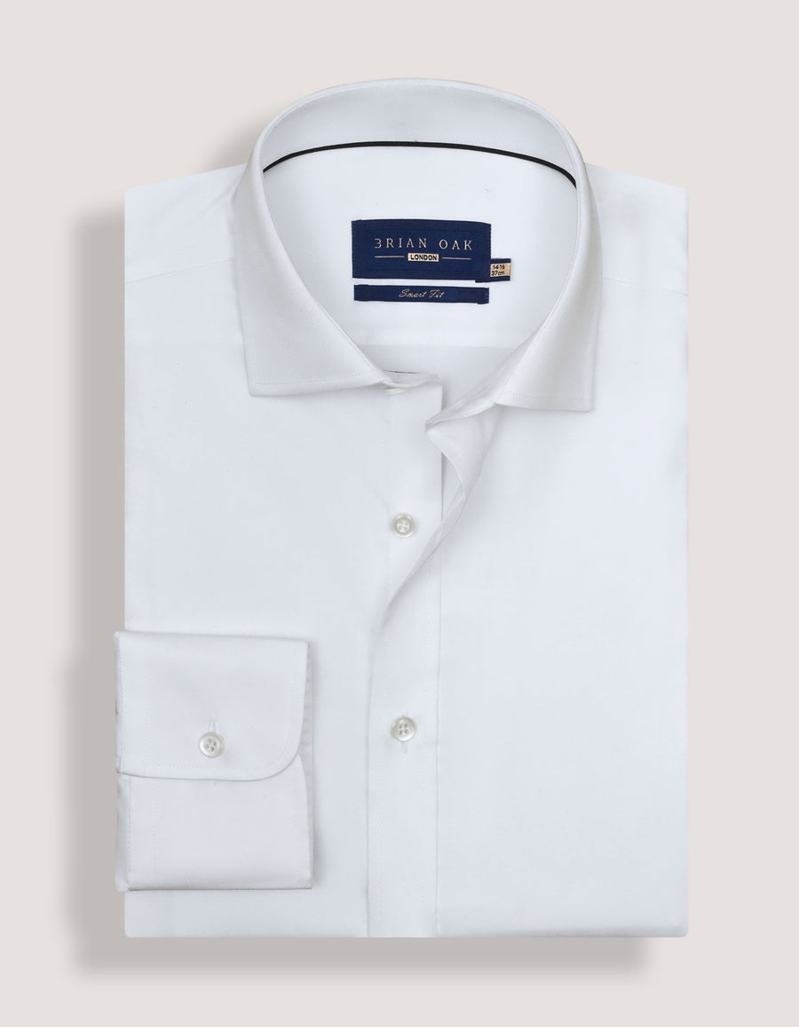 White Easy Care Satin Shirt