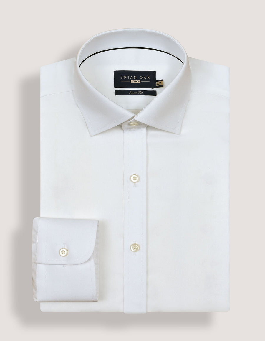 Plain White Cotton Dress Shirt