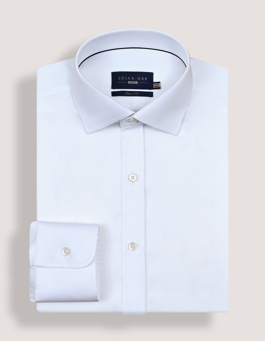 Plain White Satin Dress Shirt