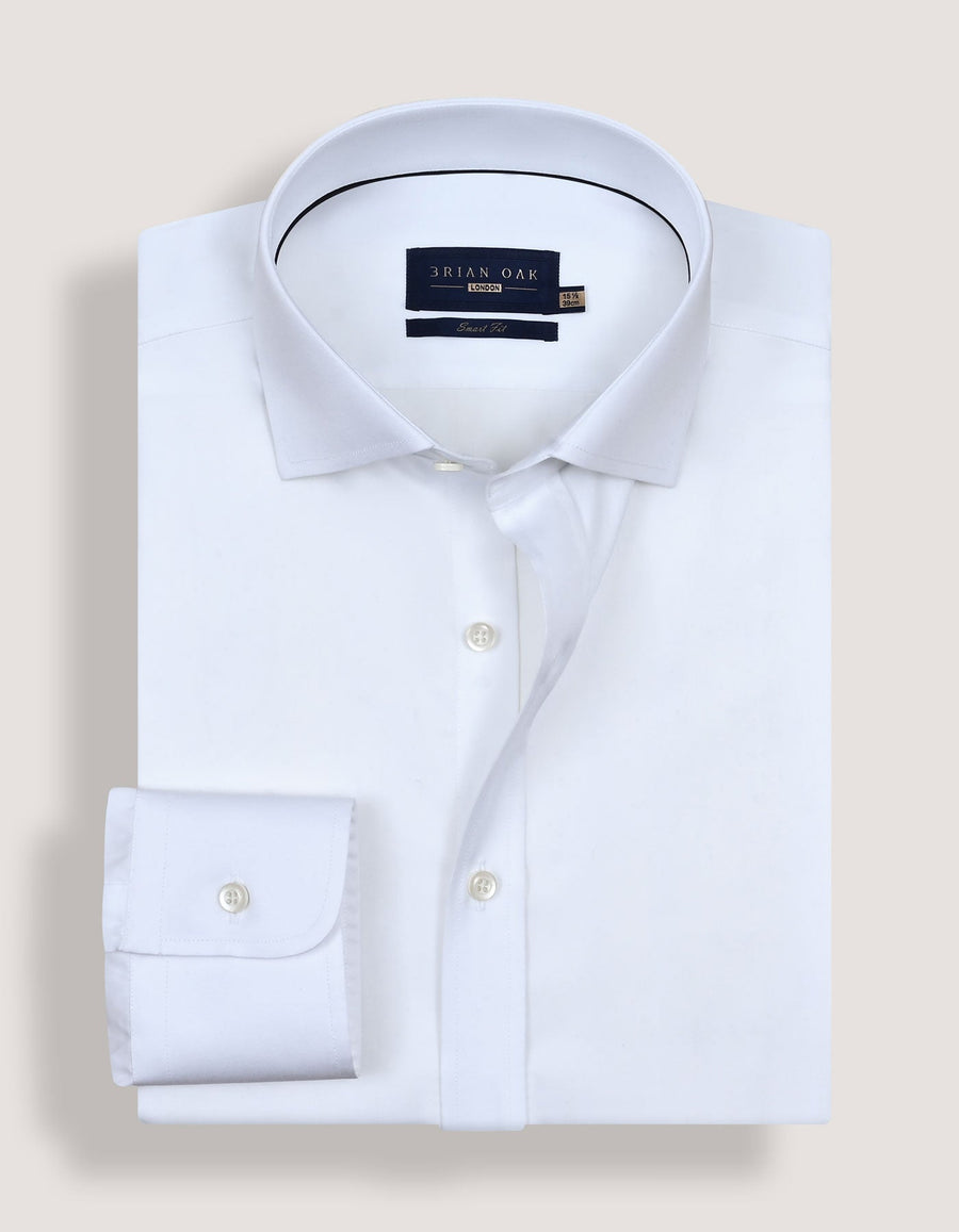 Plain White Satin Dress Shirt