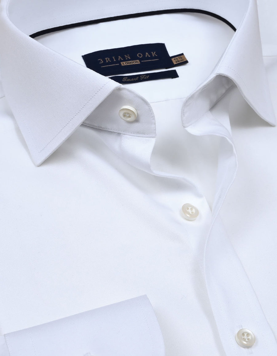 Plain White Satin Dress Shirt