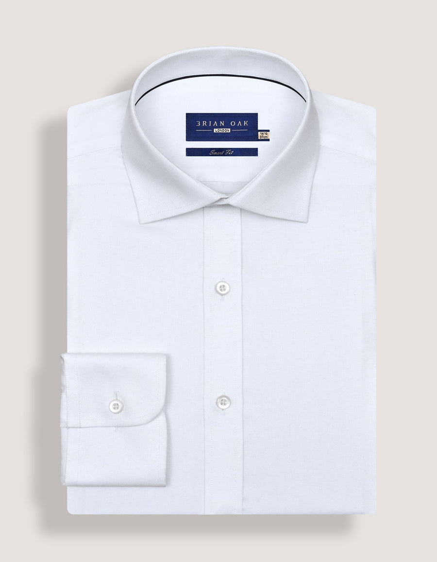 White Self Textured Formal Shirt