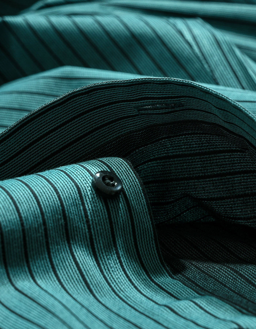 Sea Green Striped Dobby Shirt