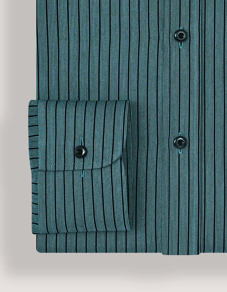 Sea Green Striped Dobby Shirt