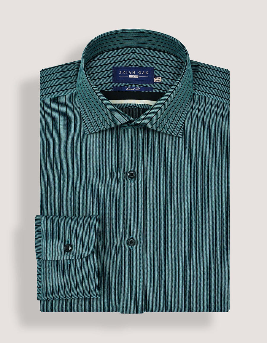 Sea Green Striped Dobby Shirt