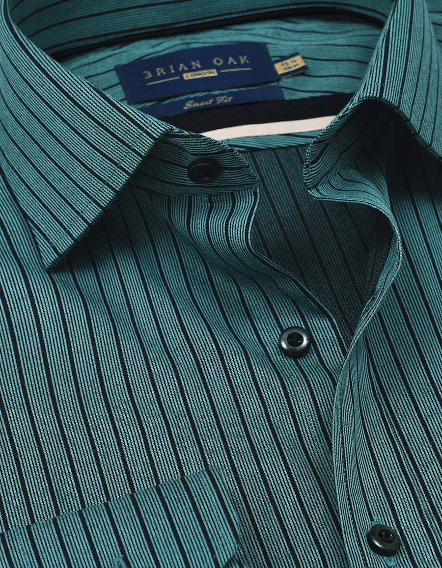 Sea Green Striped Dobby Shirt