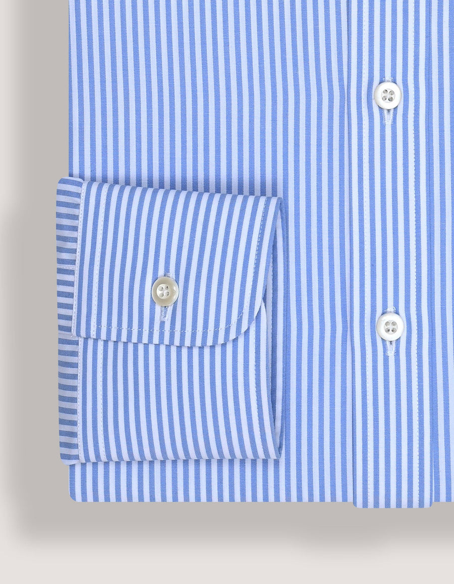 Sky Blue Vertical Striped Formal Shirt