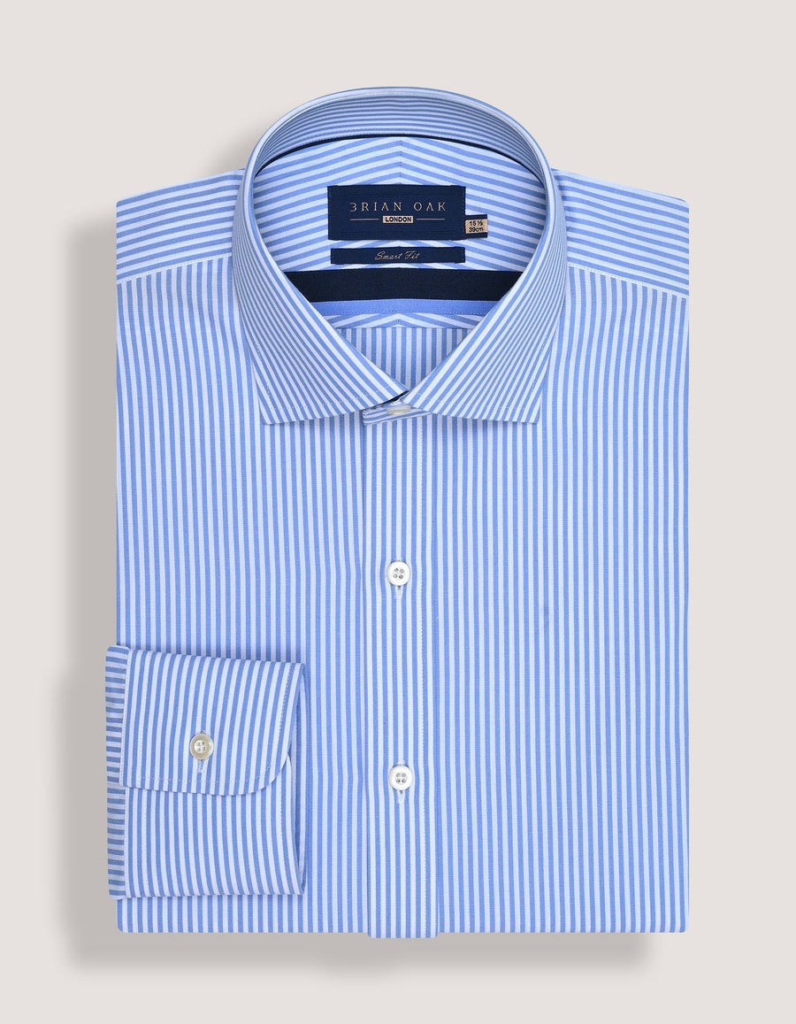 Sky Blue Vertical Striped Formal Shirt