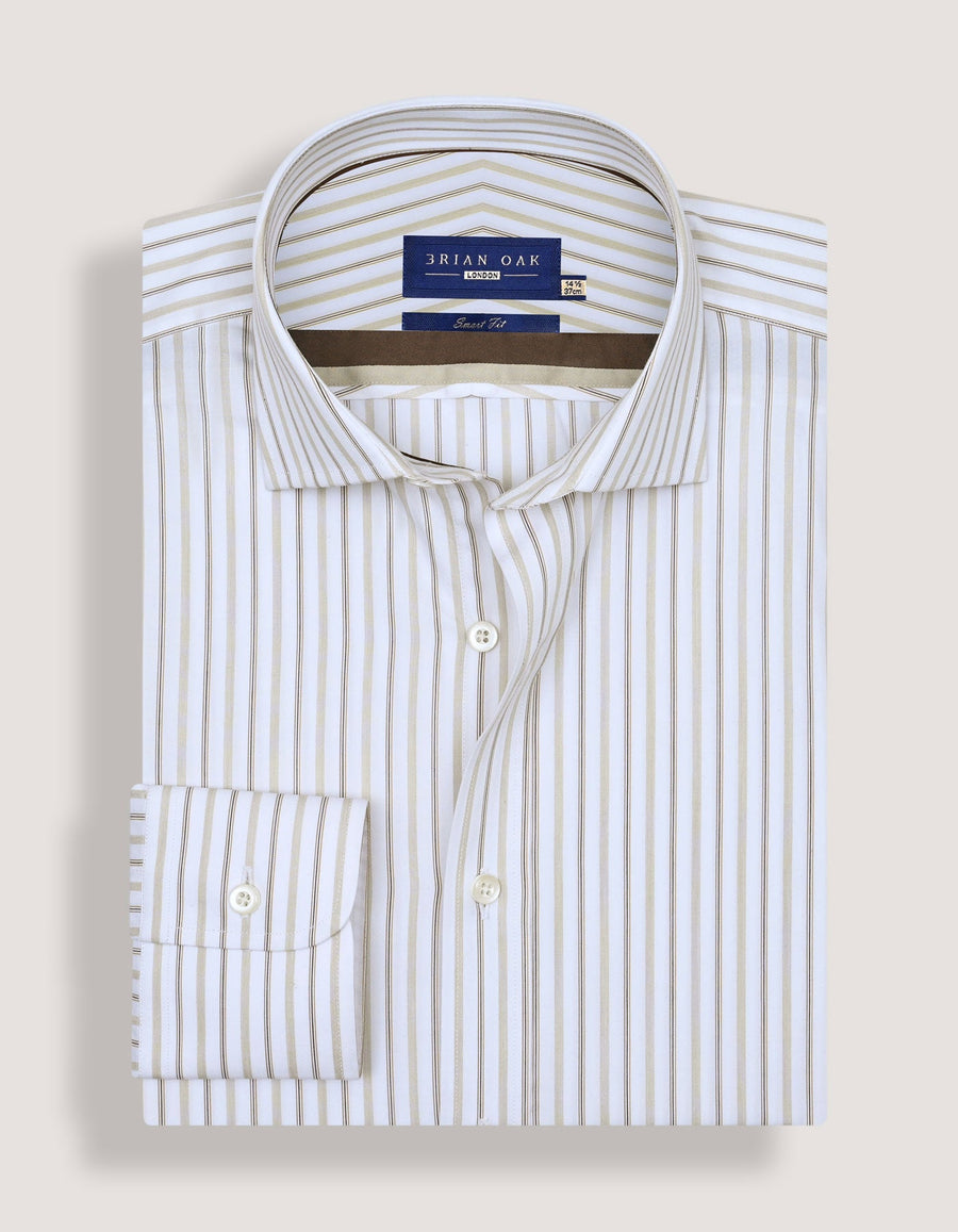 Striped Twill Dress Shirt – Fawn