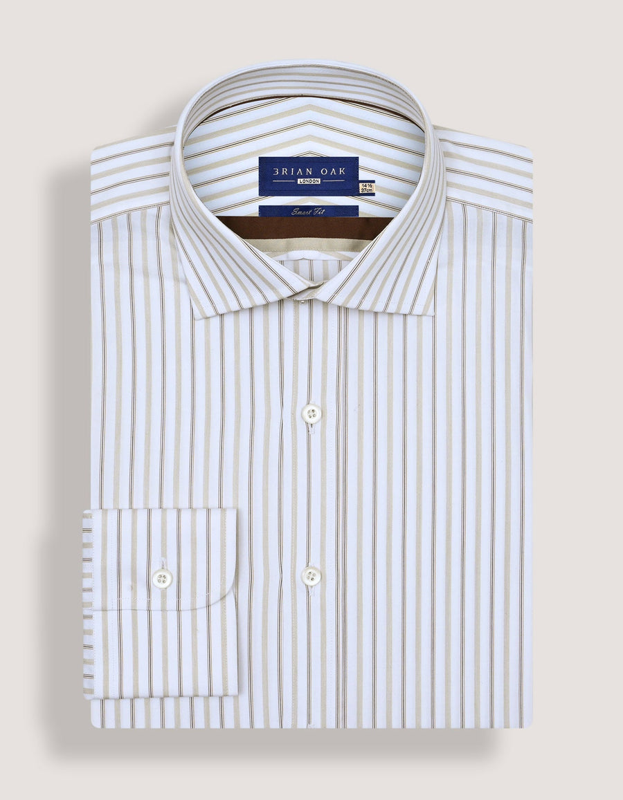 Striped Twill Dress Shirt – Fawn