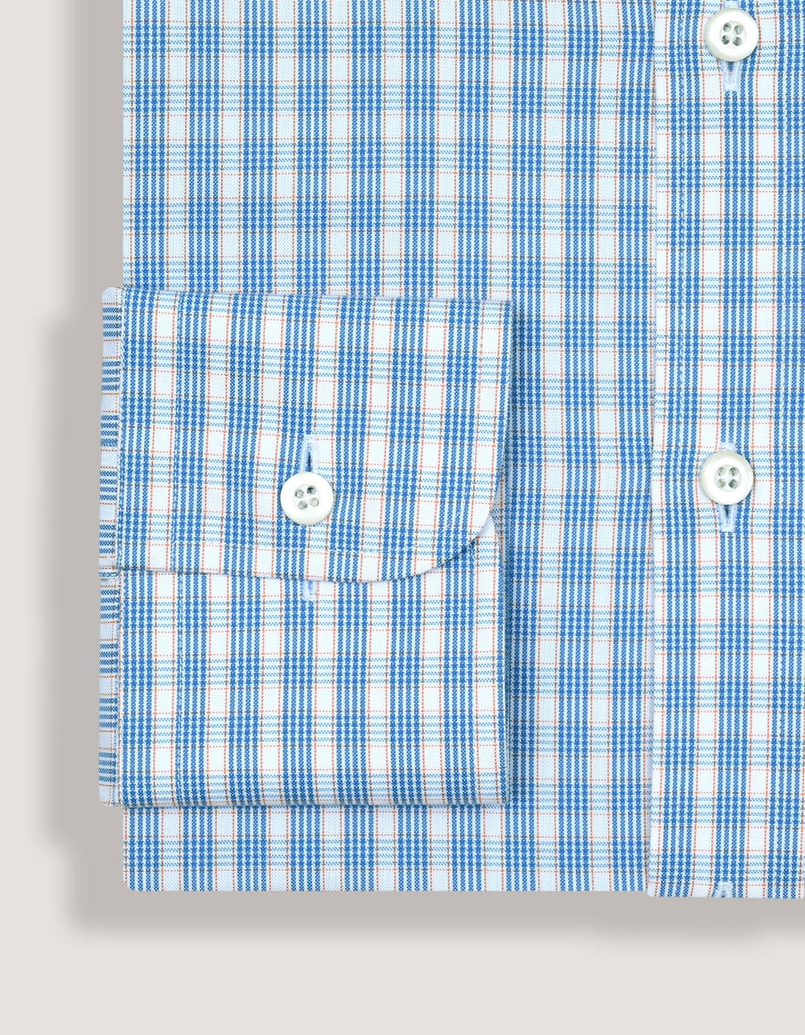 Light Blue Checkered Dress Shirt