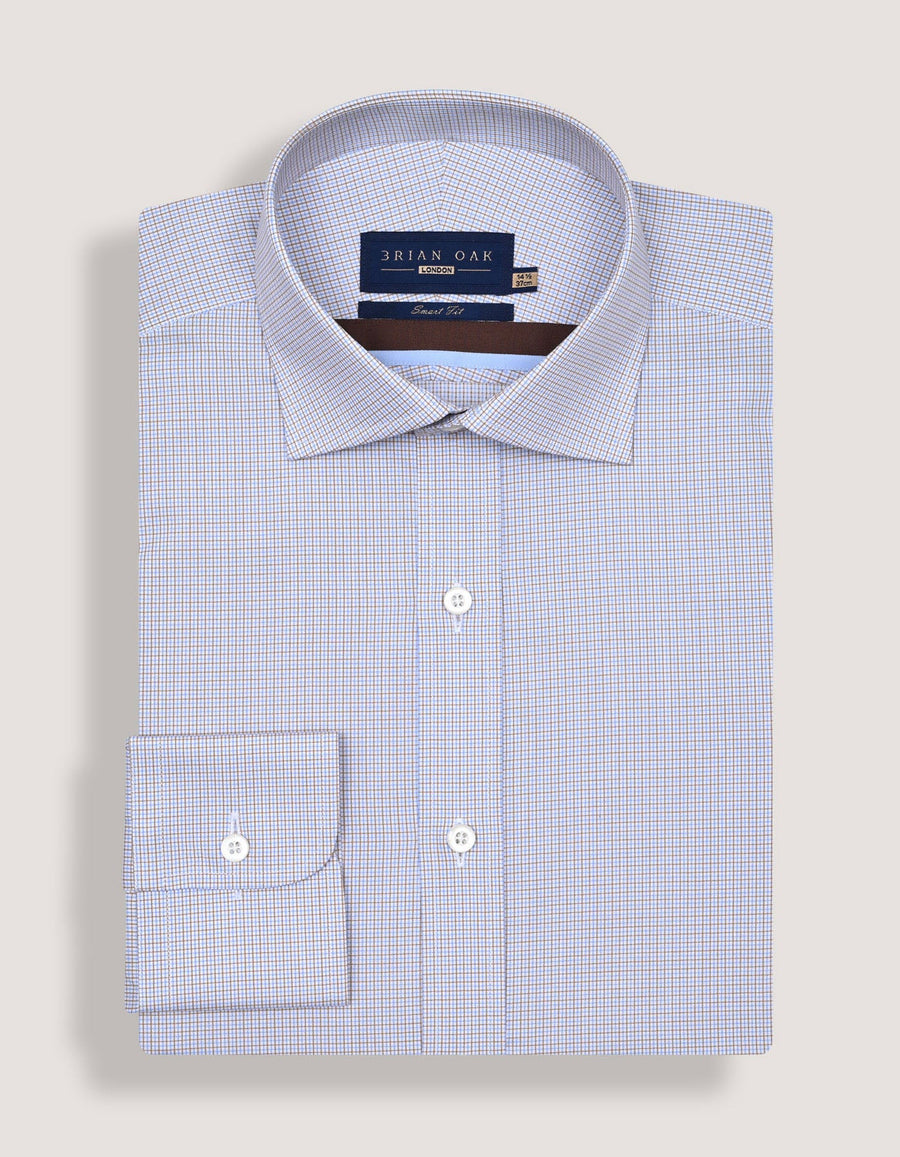 Light Brown Checkered Dress Shirt