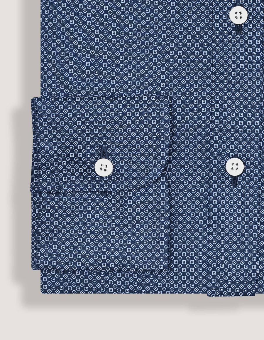 Mini Floral Print Shirt – Navy Blue