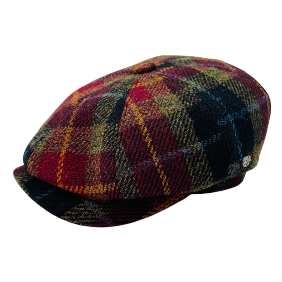 Scalpay Harris Tweed Newsboy Cap – Burgundy
