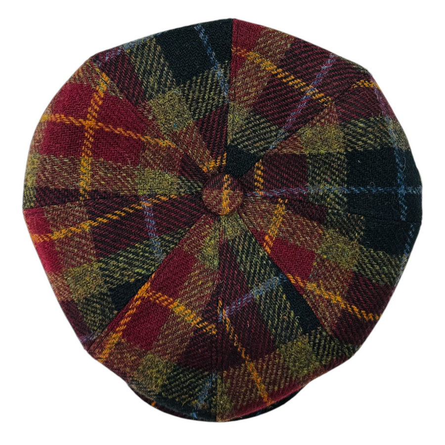 Scalpay Harris Tweed Newsboy Cap – Burgundy