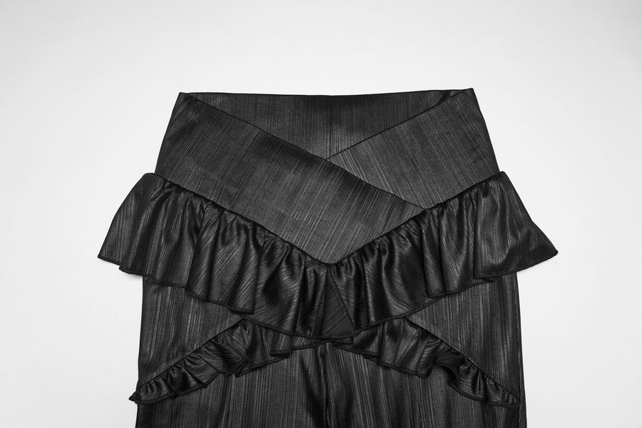 Punk Rave Bellatrix Goth Leggings Flares - Spiderweb Panel Alt Flared Trousers
