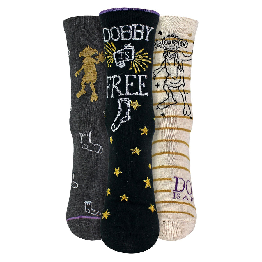 Ladies 3 Pack “Dobby Is Free” Harry Potter Socks