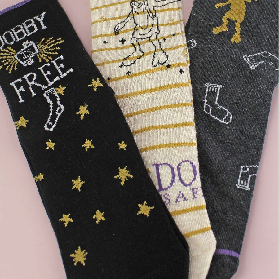 Ladies 3 Pack “Dobby Is Free” Harry Potter Socks