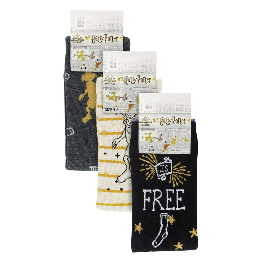 Ladies 3 Pack “Dobby Is Free” Harry Potter Socks