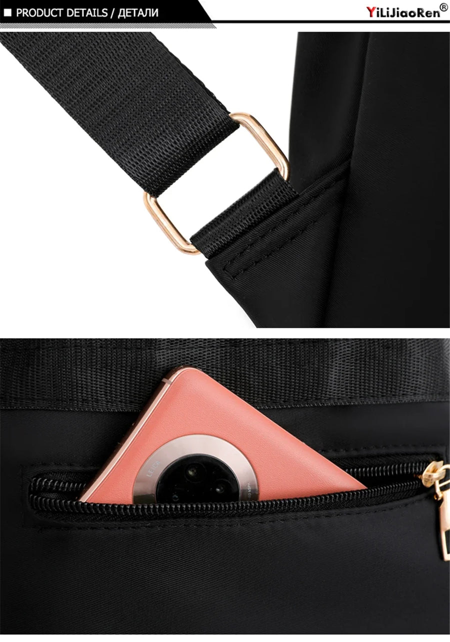 Fashion Bagpack Women High Quality Nylon Backpacks Female Big Travel Back Pack Large School Bags for Teenage Girls Shoulder Bag