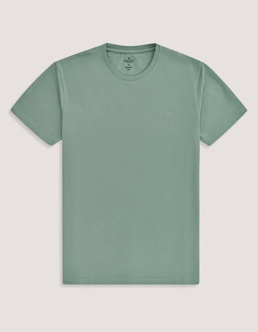 Premium Cotton T-Shirt – Moss Green