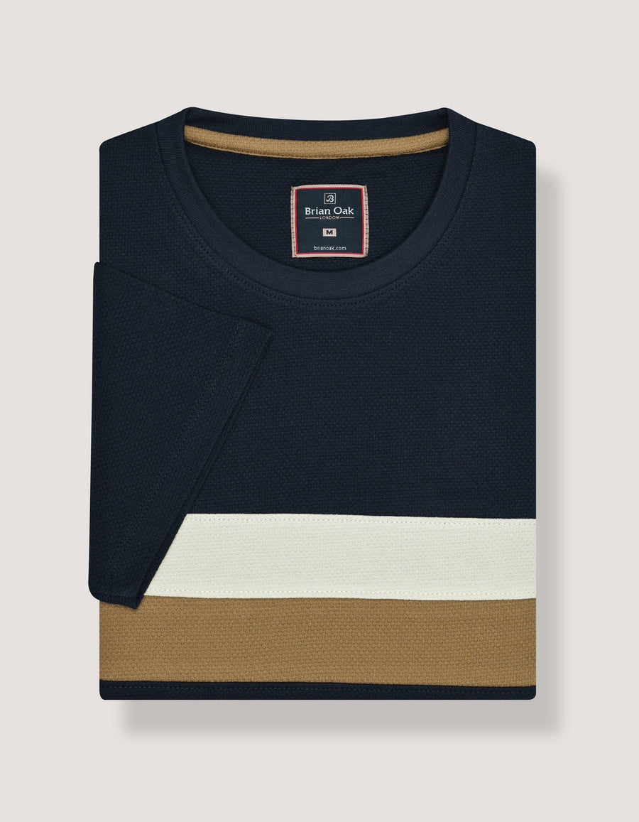 Navy Contrast Stripe T-Shirt