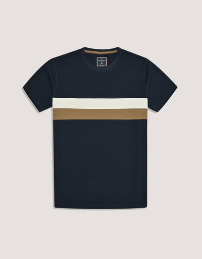 Navy Contrast Stripe T-Shirt