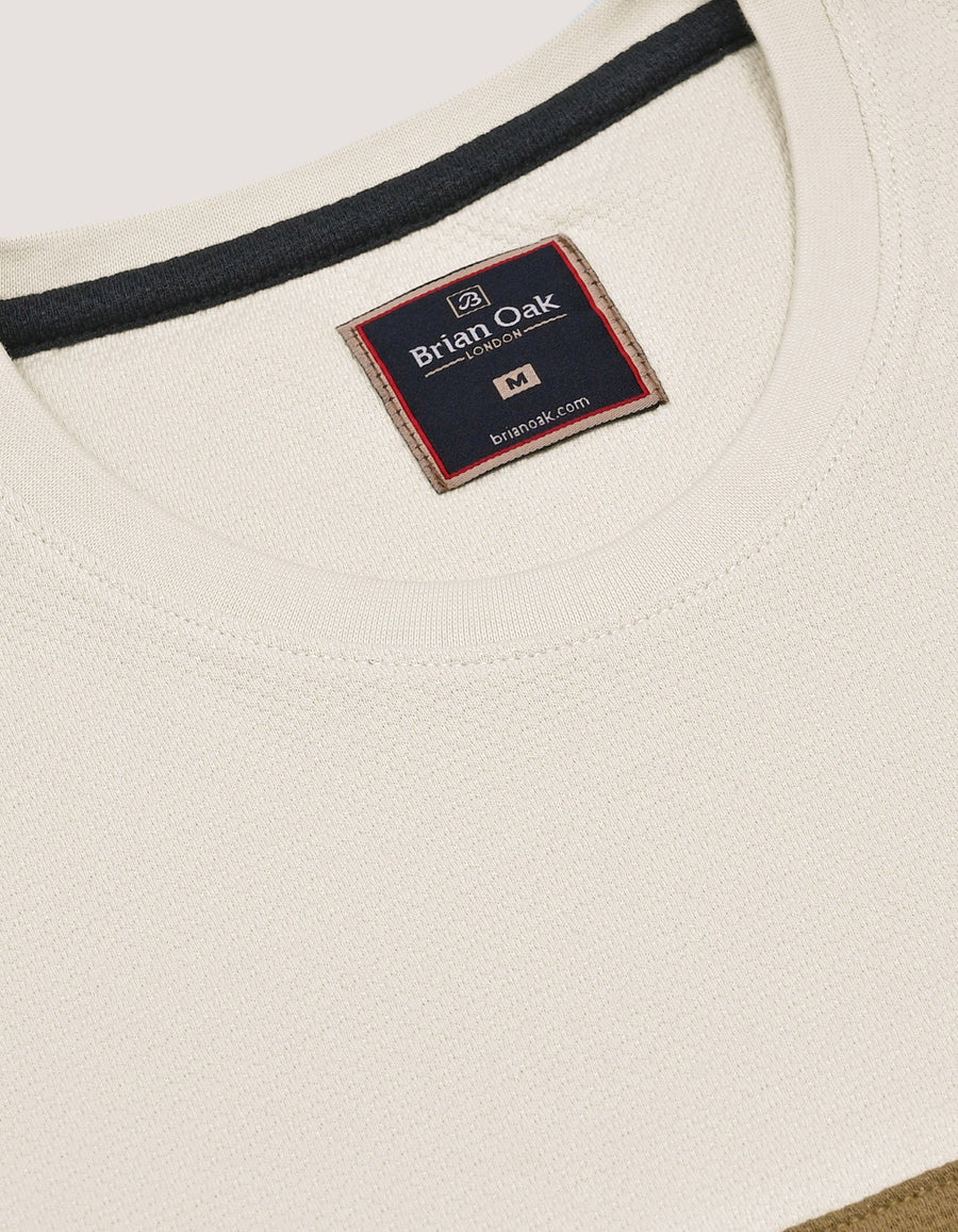 Off White Contrast Stripe T-Shirt