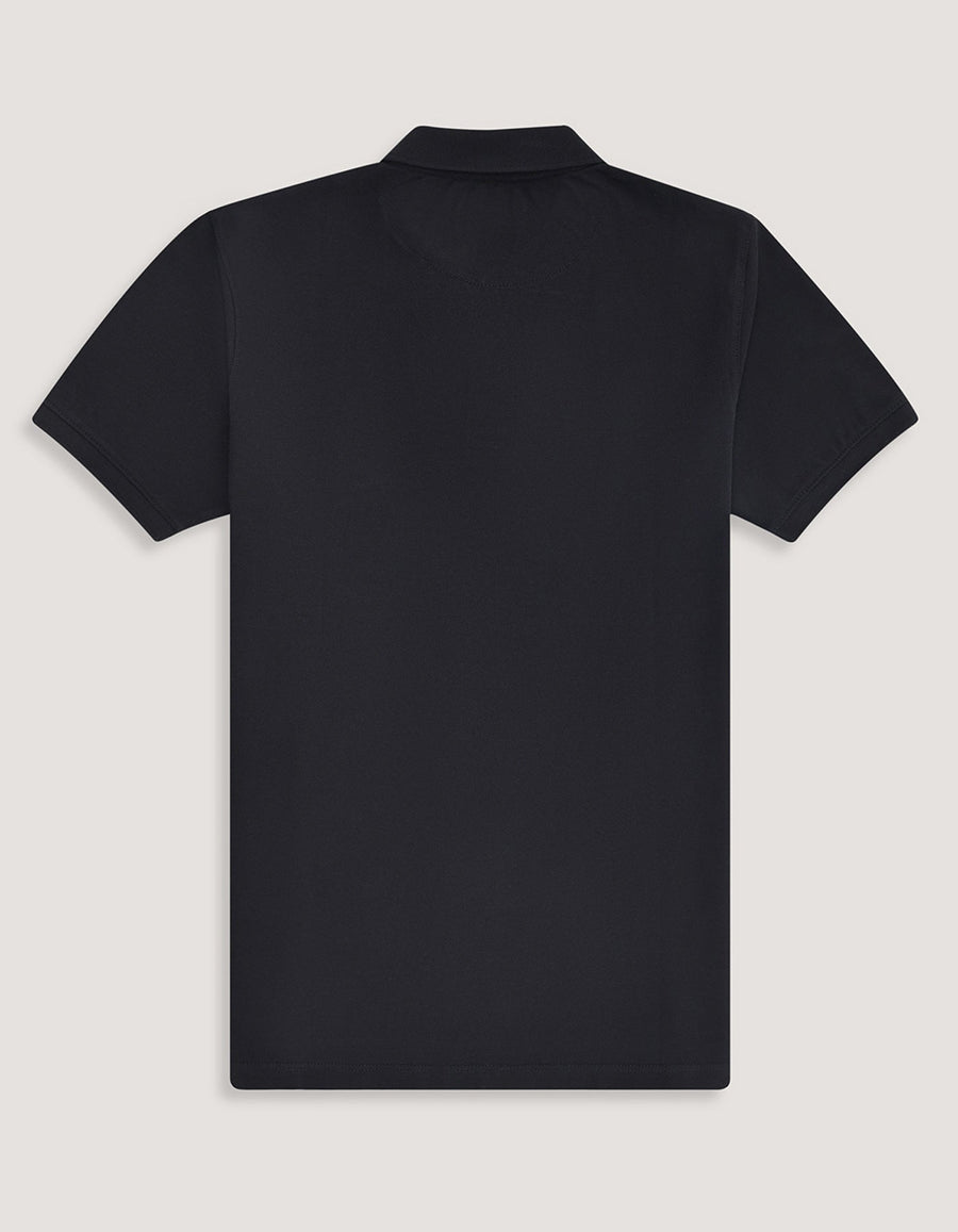 Black Regular Fit Cotton Polo Shirt