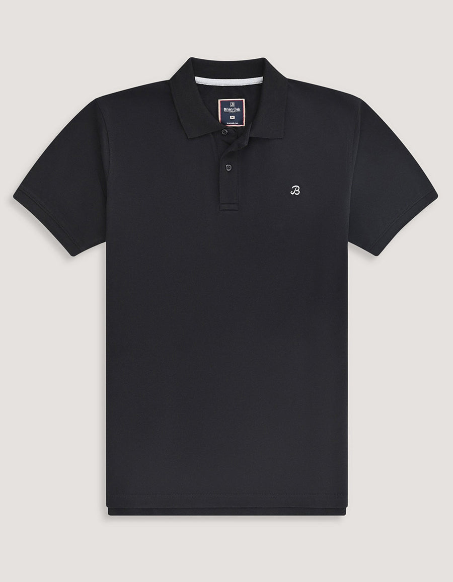 Black Regular Fit Cotton Polo Shirt