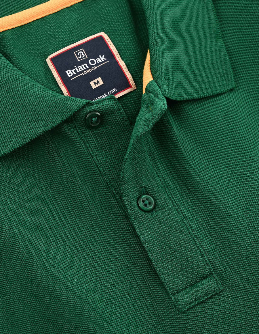 British Green Regular Fit Cotton Polo Shirt