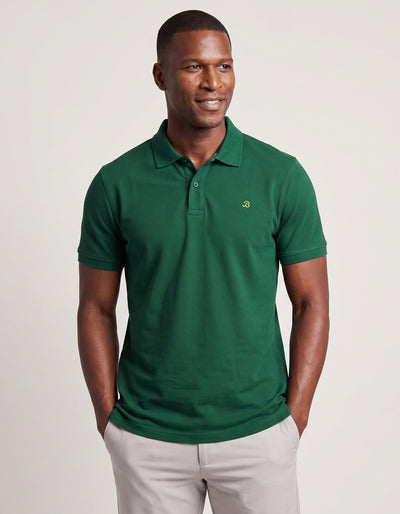 British Green Regular Fit Cotton Polo Shirt