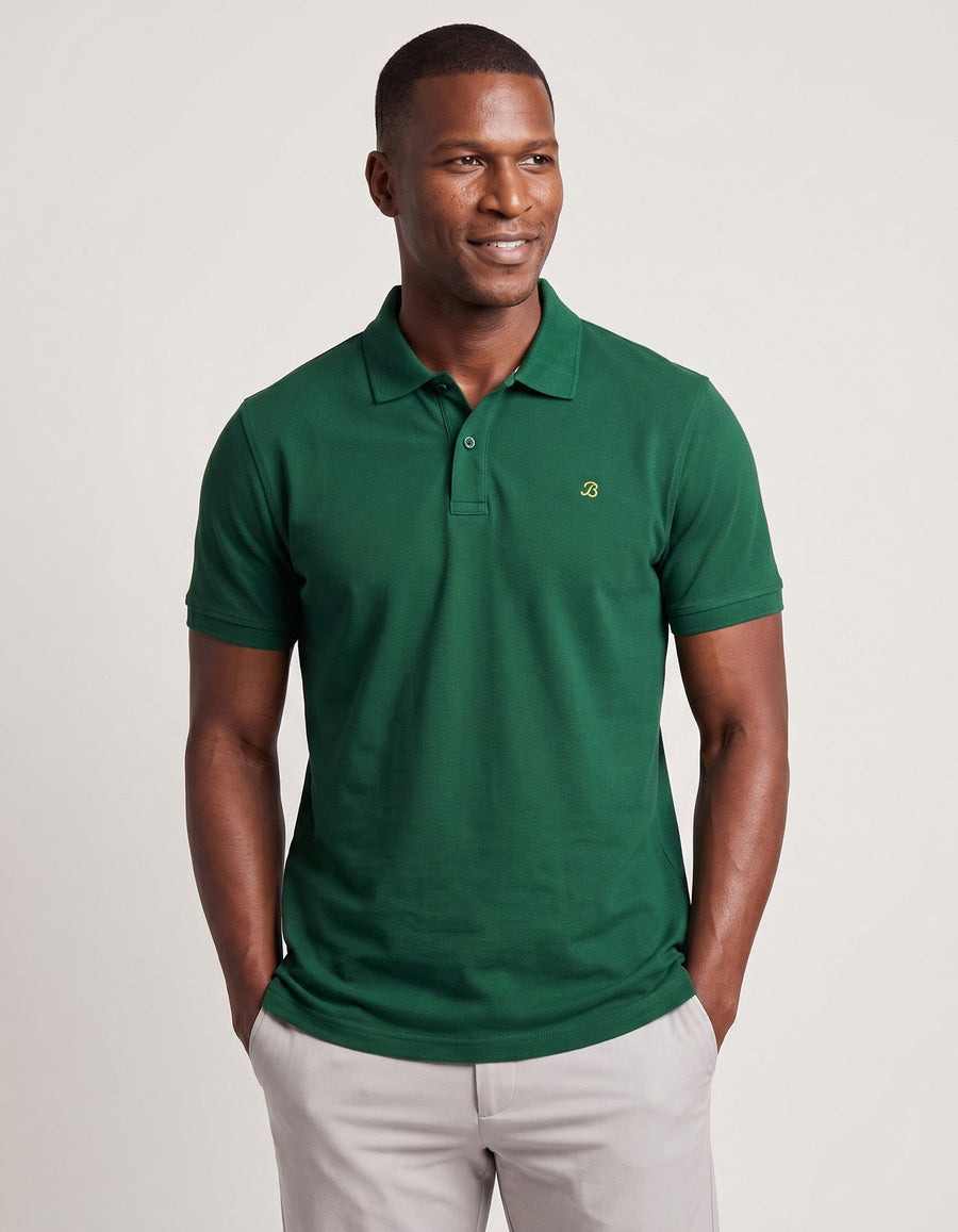 British Green Regular Fit Cotton Polo Shirt
