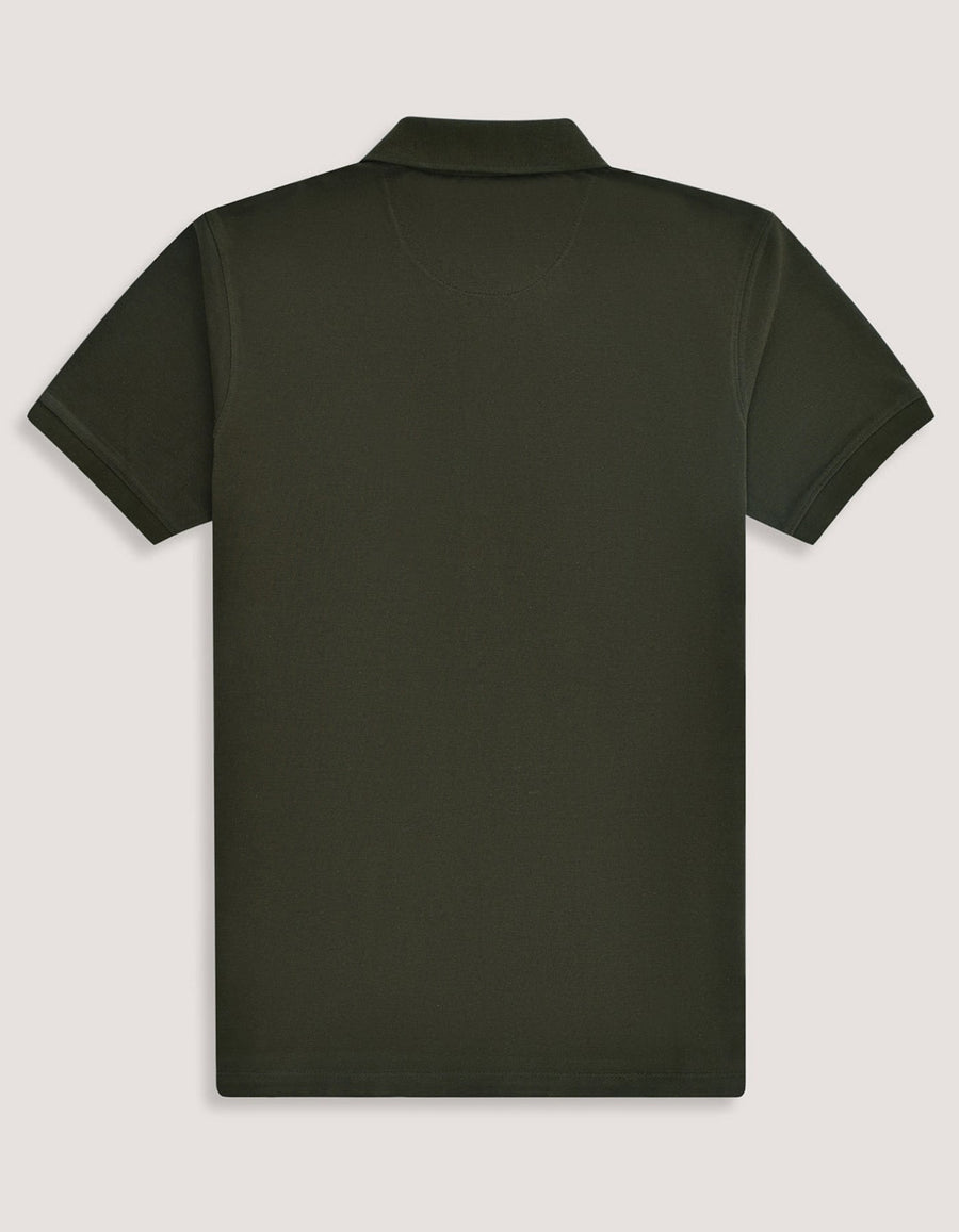 Olive Green  Regular Fit Cotton Polo Shirt