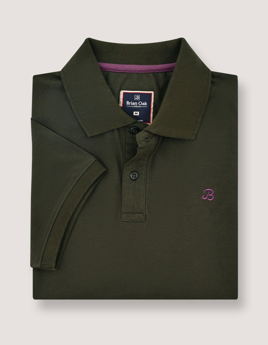 Olive Green  Regular Fit Cotton Polo Shirt
