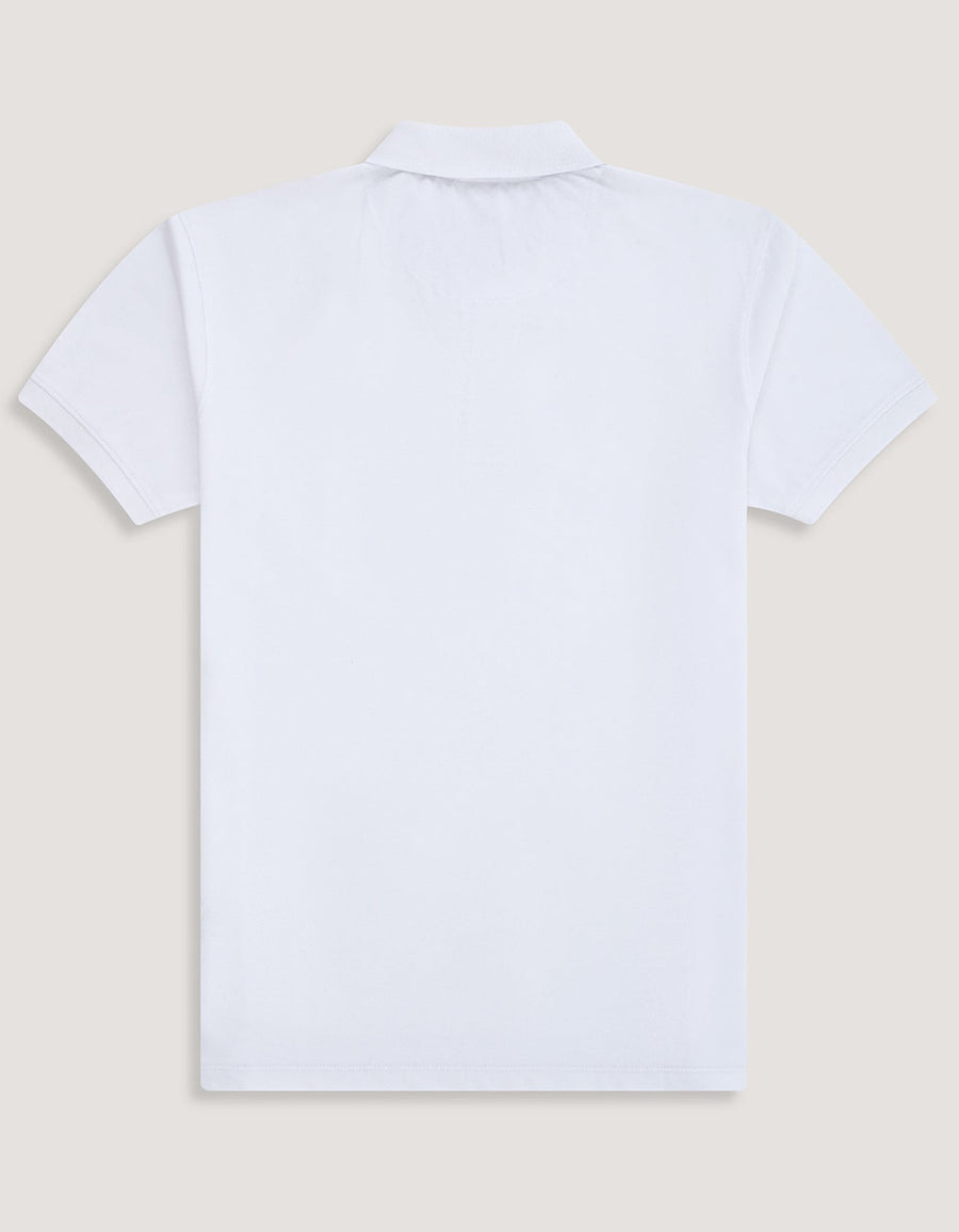 White Regular Fit Cotton Polo Shirt