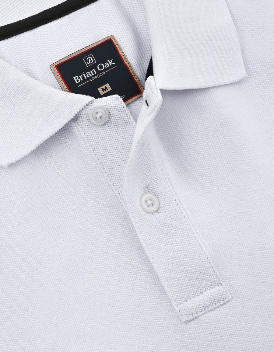 White Regular Fit Cotton Polo Shirt