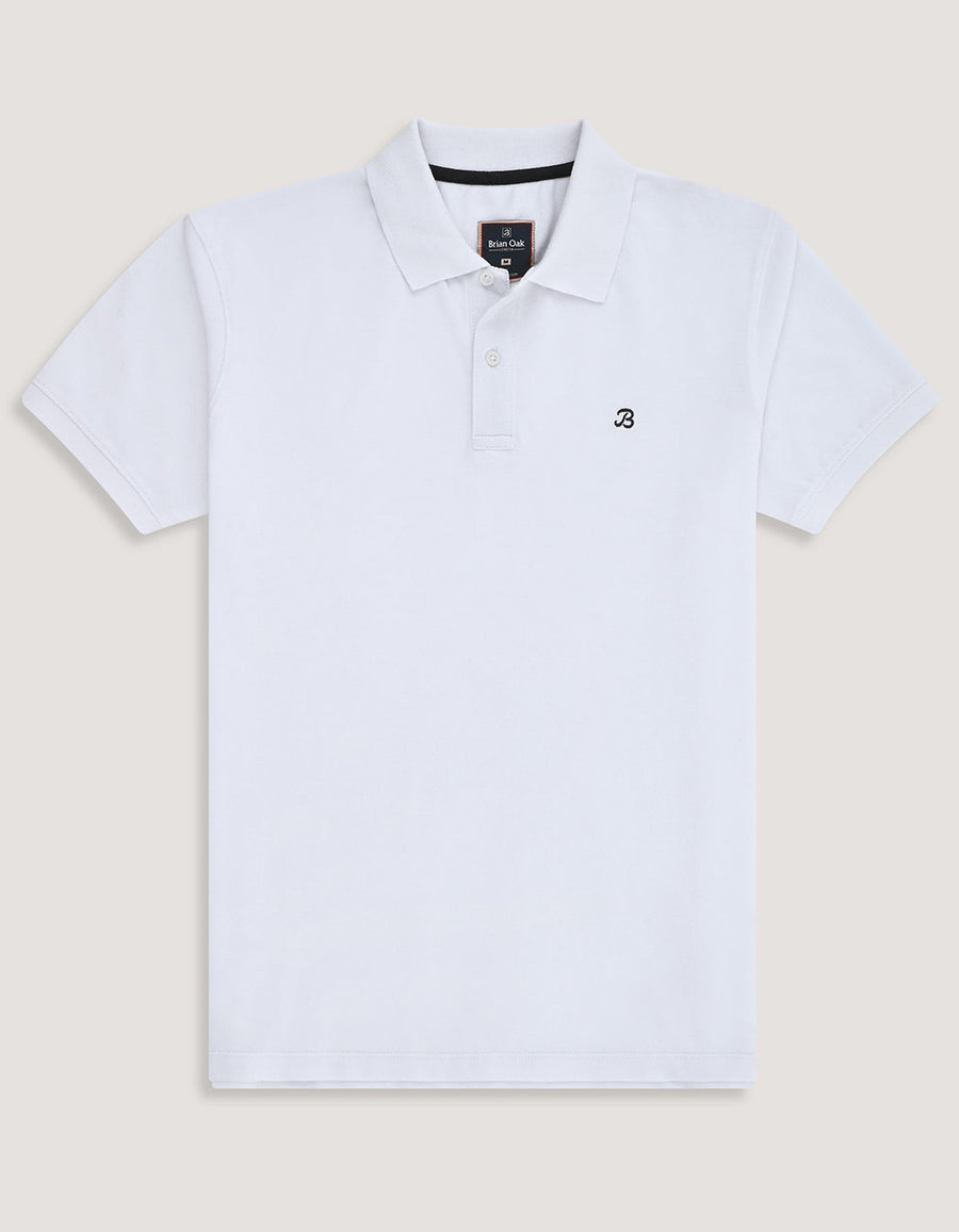 White Regular Fit Cotton Polo Shirt