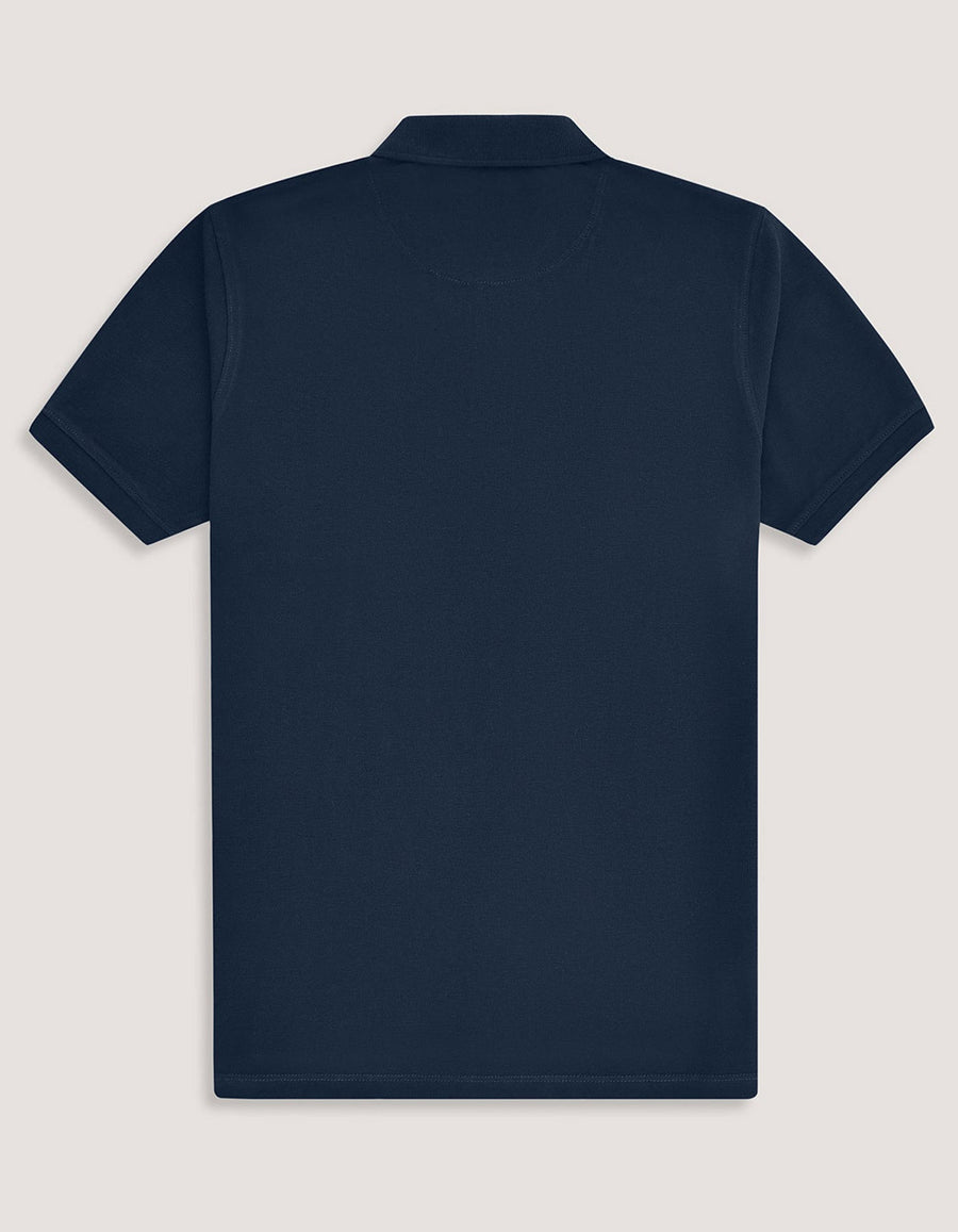 Navy Cotton Regular Fit Polo Shirt