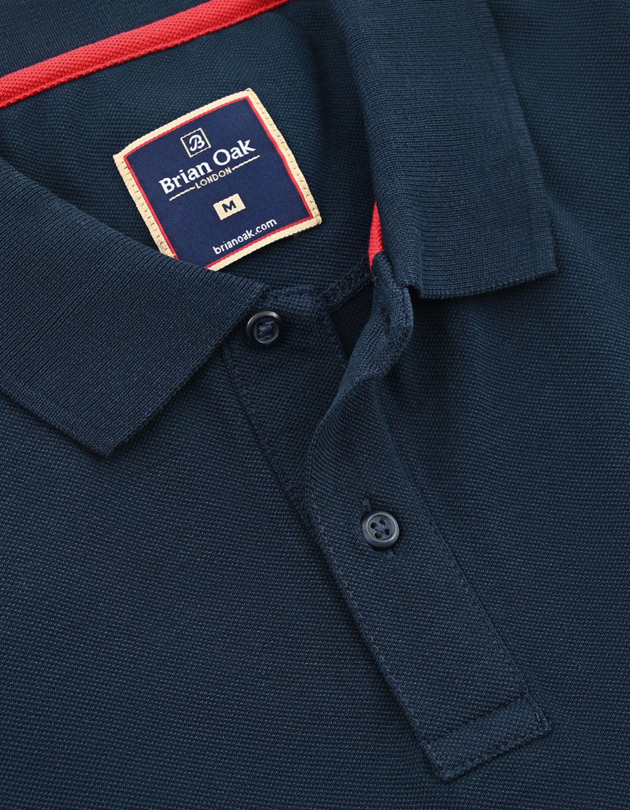 Navy Cotton Regular Fit Polo Shirt