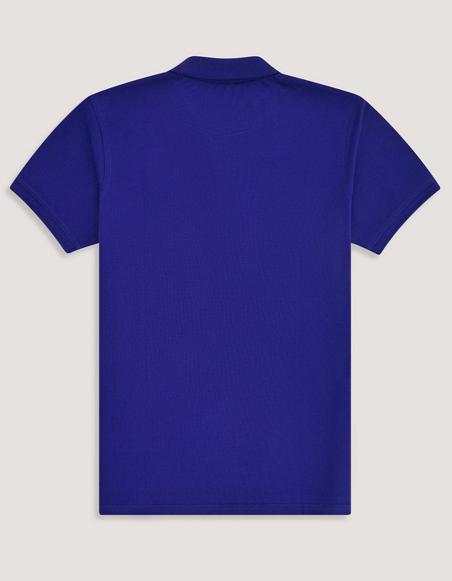 Blue Regular Fit Cotton Polo Shirt