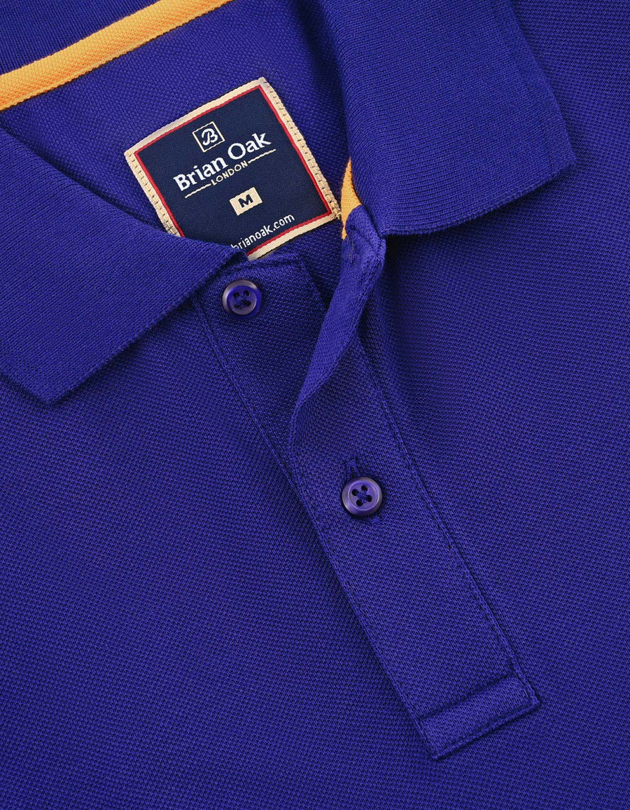 Blue Regular Fit Cotton Polo Shirt