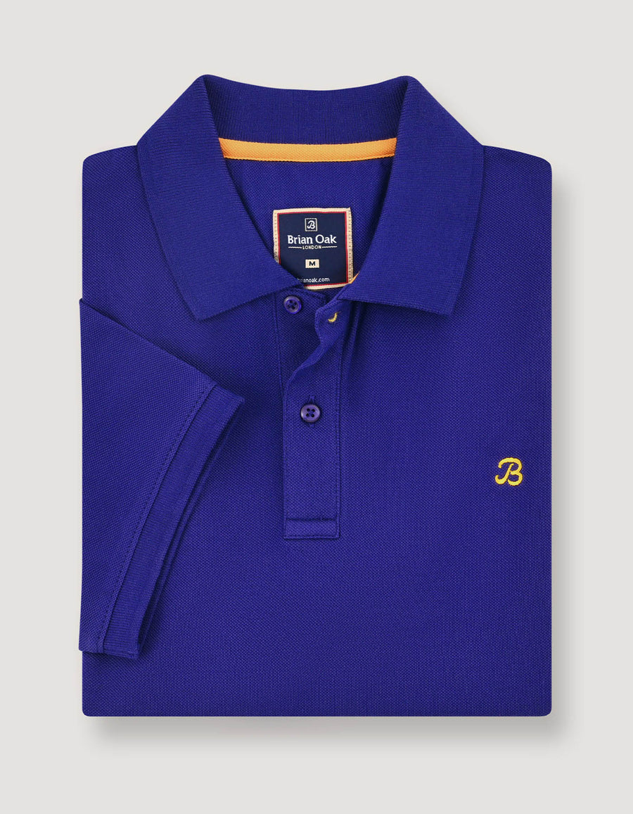 Blue Regular Fit Cotton Polo Shirt