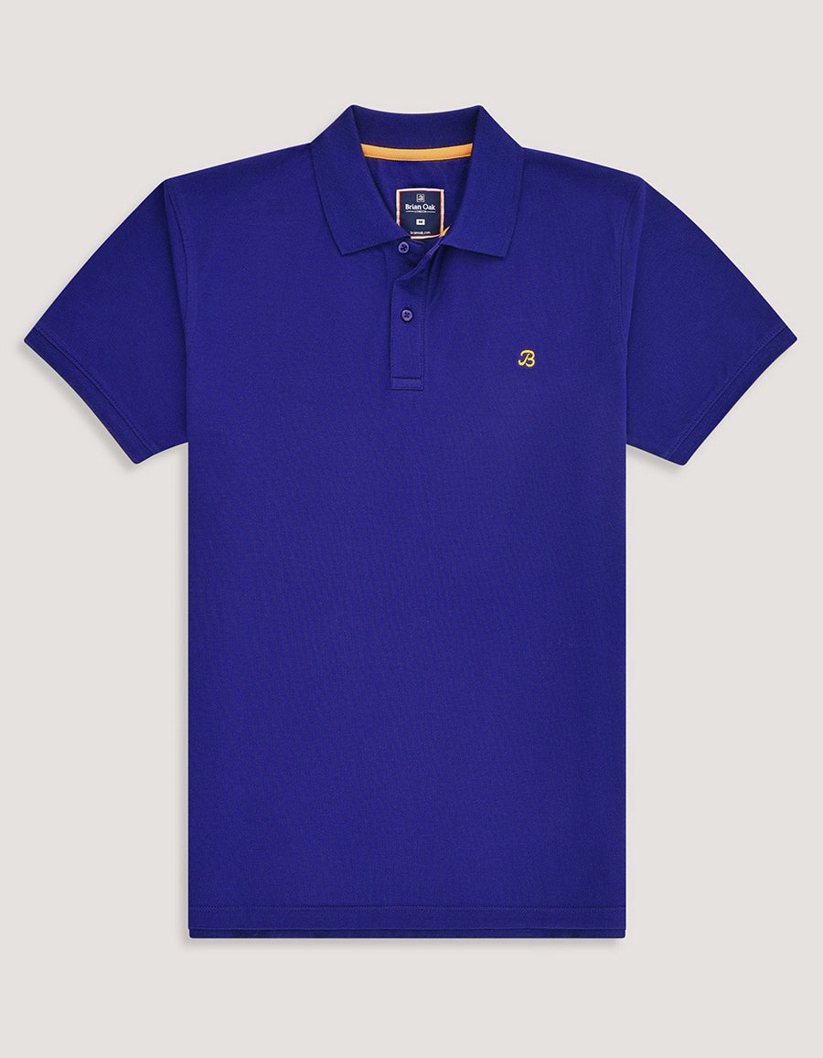 Blue Regular Fit Cotton Polo Shirt