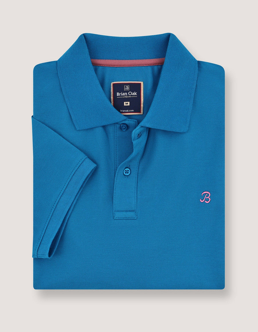 Turquoise Regular Fit Cotton Polo Shirt