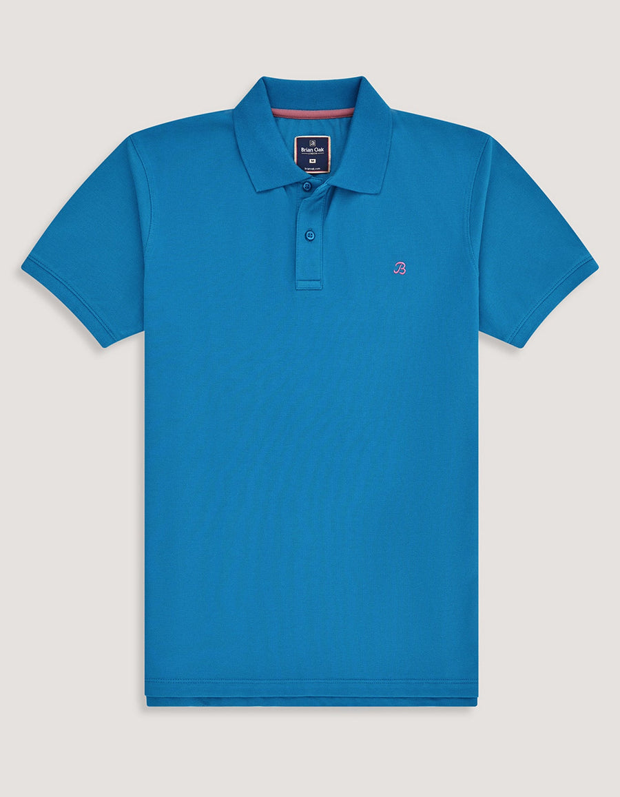 Turquoise Regular Fit Cotton Polo Shirt
