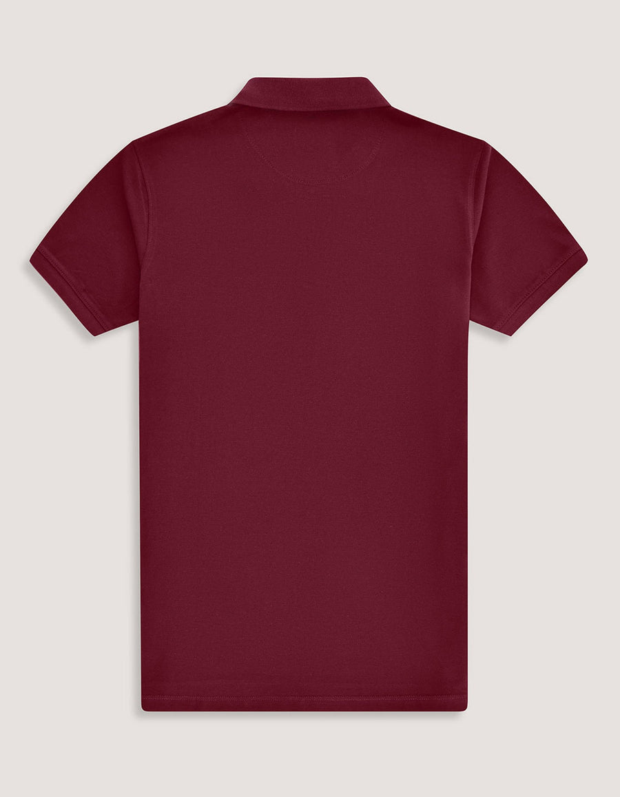 Maroon Regular Fit Cotton Polo Shirt
