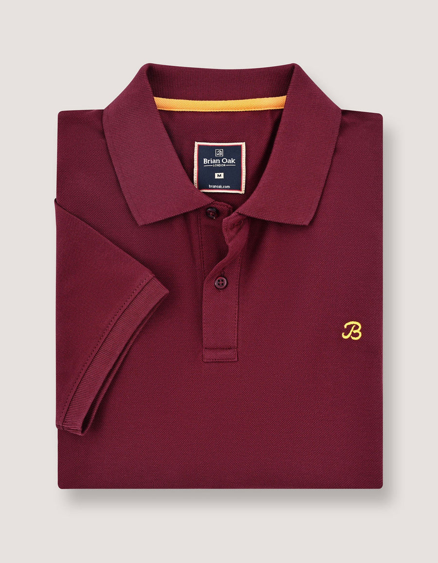 Maroon Regular Fit Cotton Polo Shirt
