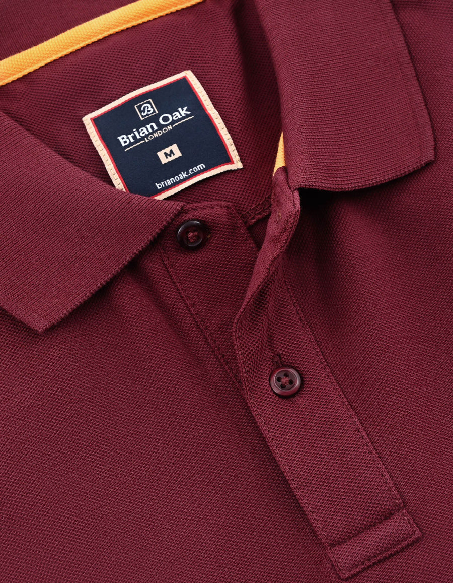 Maroon Regular Fit Cotton Polo Shirt