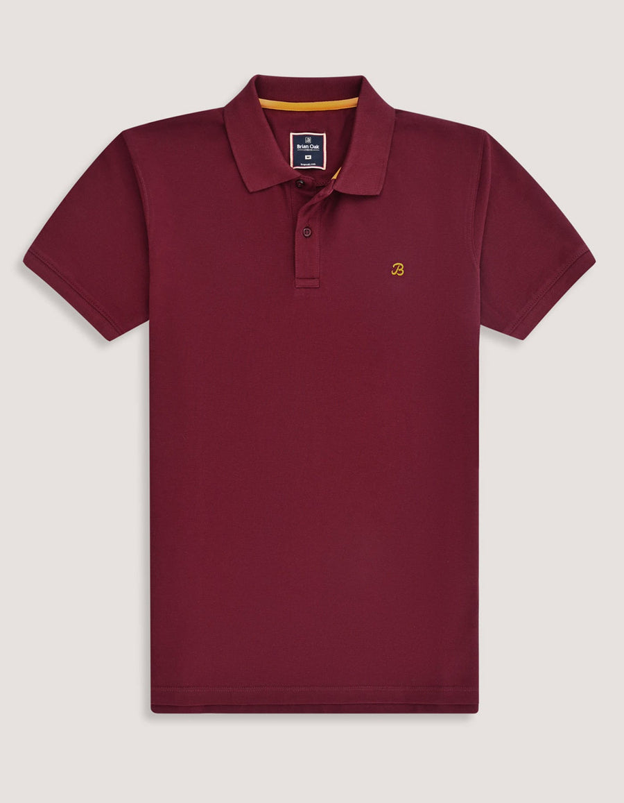 Maroon Regular Fit Cotton Polo Shirt